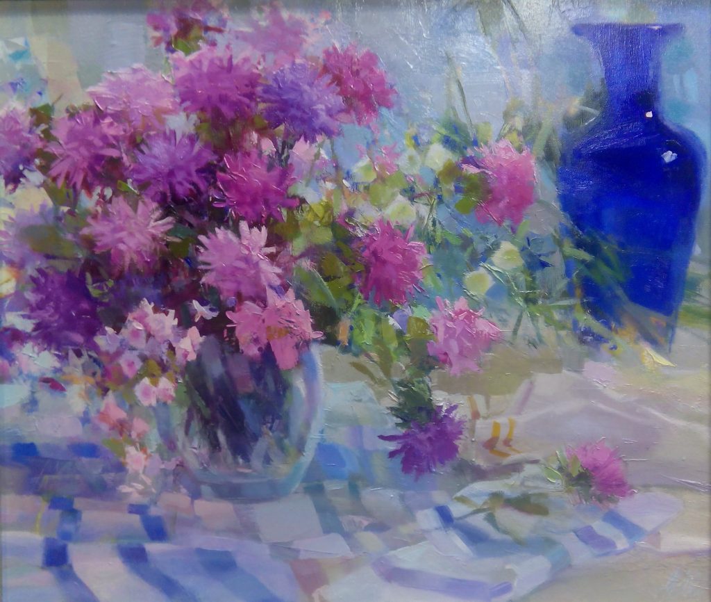 Картина Астры и синяя ваза