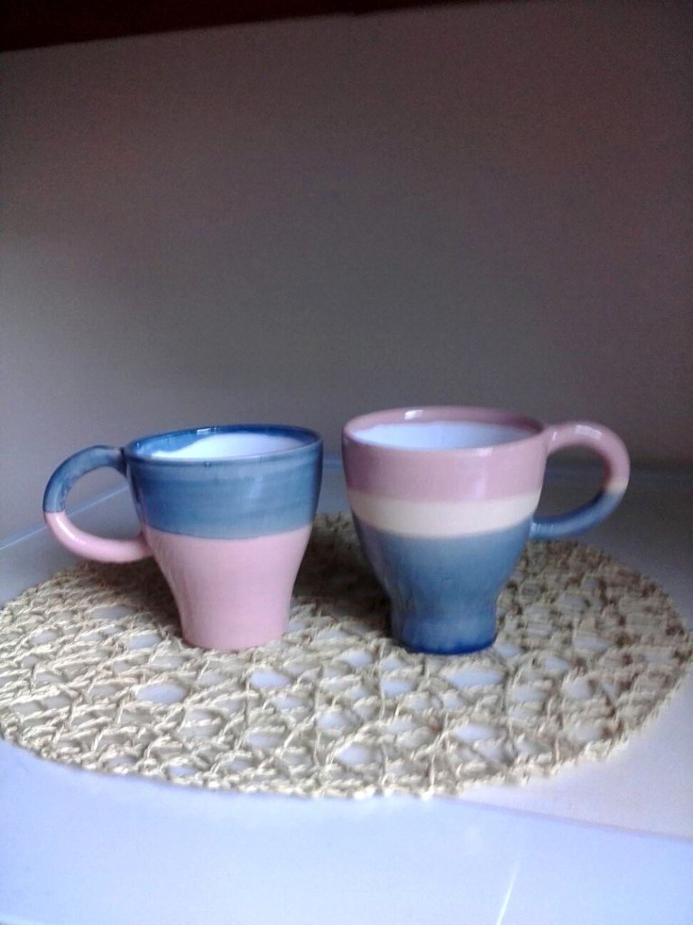 Кружка керамика, ручная работа, цветная глазурь, роспись
