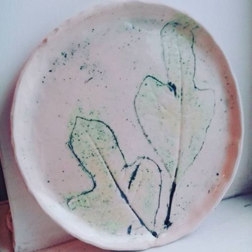 Тарелка керамика, ручная лепка