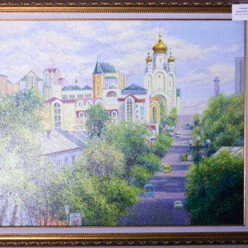 Тургенева, Хабаровск, картина с Хабаровском, картина в подарок, подарок на память о Хабаровске, городской пейзаж