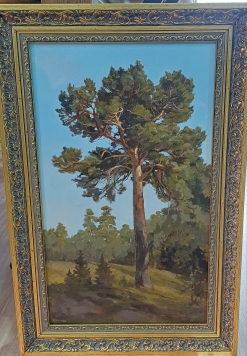 Картина "Одинокая сосна", 50*30, х\м