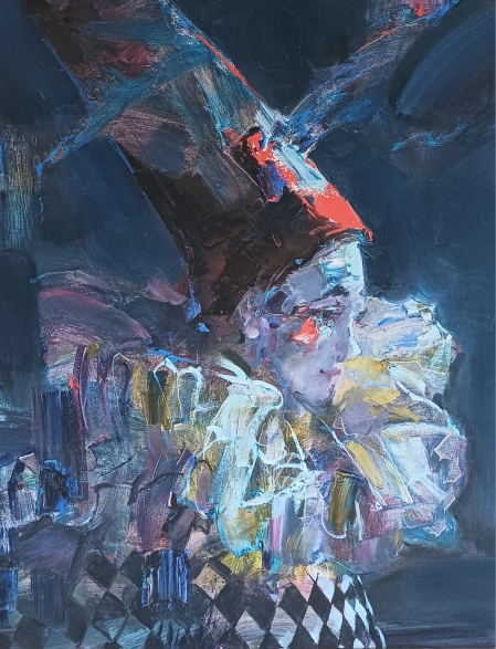 Картина " Песня Пьеро", авторский принт ха холсте, 70*90, Федотов Иван — изображение 2