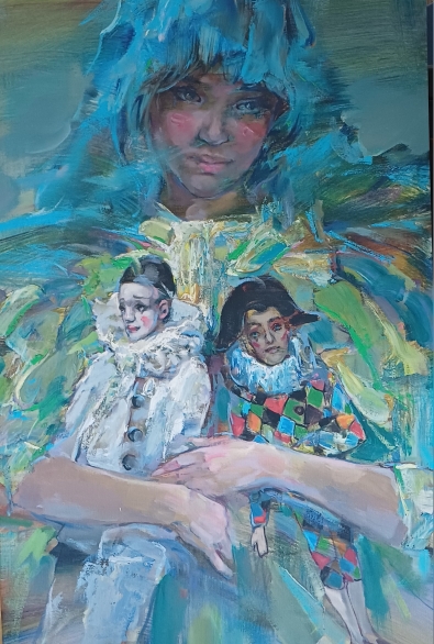 Картина " Песня Пьеро", авторский принт ха холсте, 70*90, Федотов Иван — изображение 4