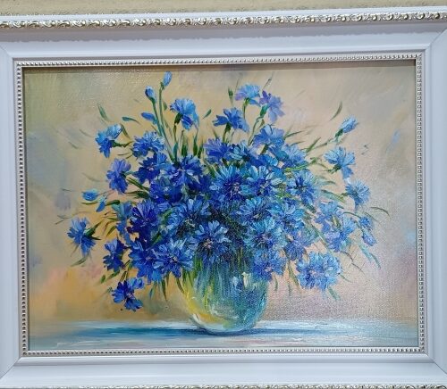 Картина интерьерная "Васильки", х\м, 28*38