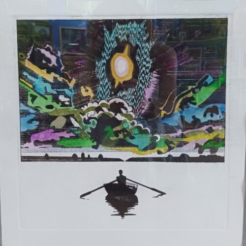 Картина "Одиночество", бумага, офорт, 30*30