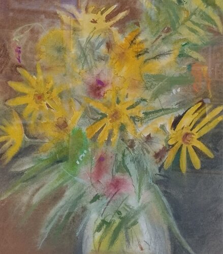Картина "Миновало лето", бумага, акварель. 40*27