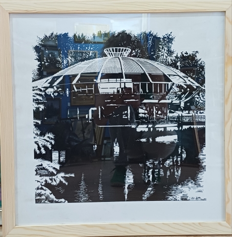 Картина "На прудах. Хабаровск", тушь , перо, 40*40