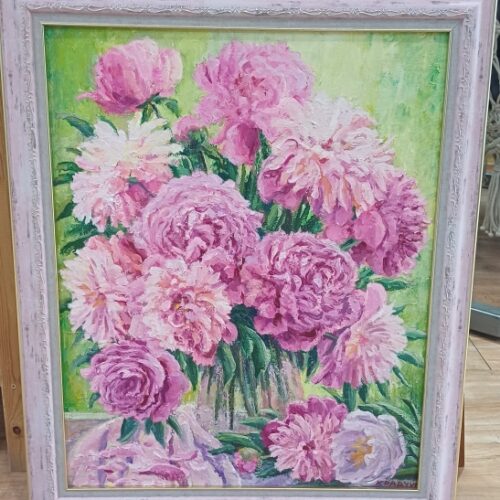 Картина "Букет пионов", х\м, 50*40