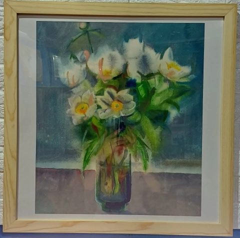 Картина интерьерная "Пионы", акварель. бумага, 45*40