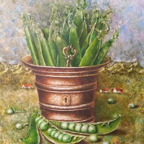 Картина "Ключик", масло, ДВП, 56х43