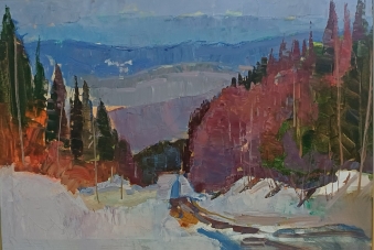 Картина  интерьерная "Снежность", х\м, 42*60