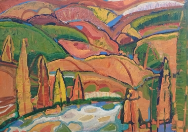 Картина интерьерная "Осень", х\м, 50*70, 2008 г