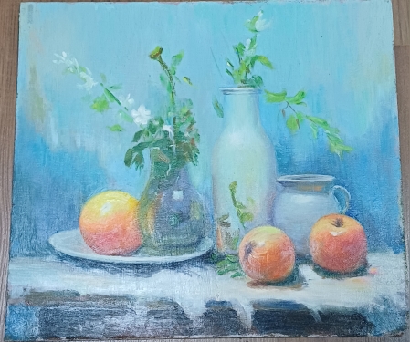 Картина "Мерцание". Натюрморт, 28*32, масло, ДВП