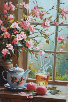Картина "Весенний букет", 52*35, х\ДВП