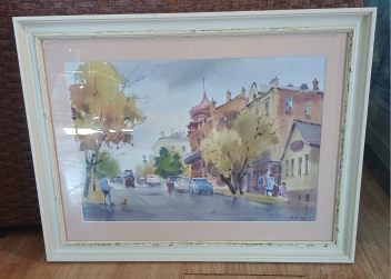 Картина "Дом Гржибовского. Хабаровск ", акварель, 30*40