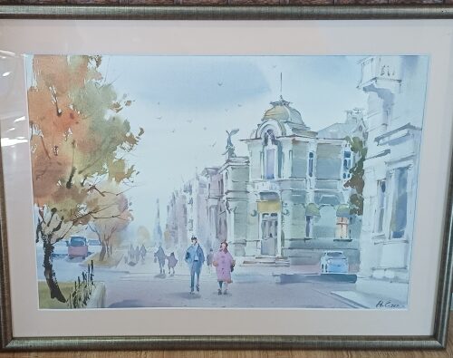 Картина "Торговый дом Кунст и Альберт", акварель, 30*40