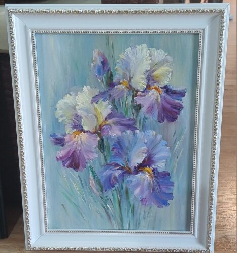 Картина "Ирисы", 40*30, х\м