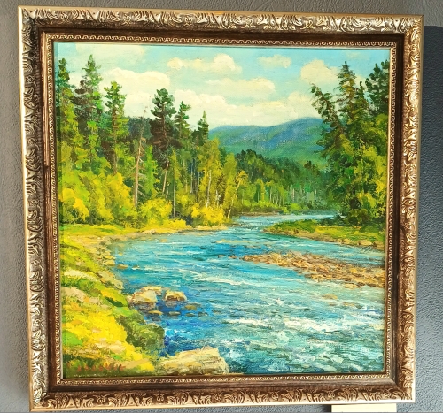 Картина "Лето в таёжном краю", х\м, 40*40