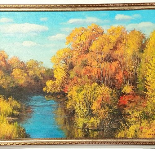 Картина "Осень в низовьях Анюя", х\м, 60*80. Пейзаж