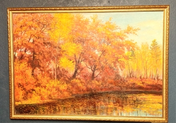 Картина "Осень на реке Чирки". х\м, 60*85