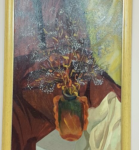Картина " Натюрморт с сухим букетом", 1995 г, 50*33, масло, картон