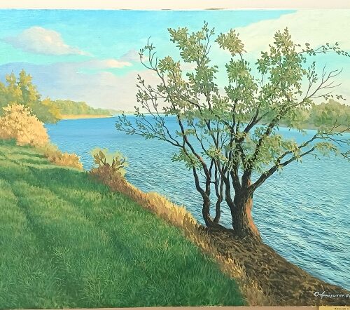 Картина "Осенний день"", 50*70, х\м,  художник Аринушкин О, 2004 г