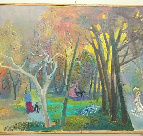 Картина "Амурский бульвар. Хабаровск", 72*91, х\м, 1995 г Гуриков АВ