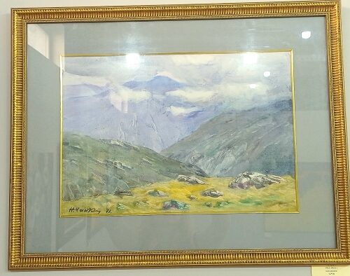 Картина "Горы", 34*50, бумага, монотипия, Чайкин НФ, 1922-2021 г