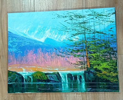Картина интерьерная  "Ручей", пейзаж, 30*40, холст, масло